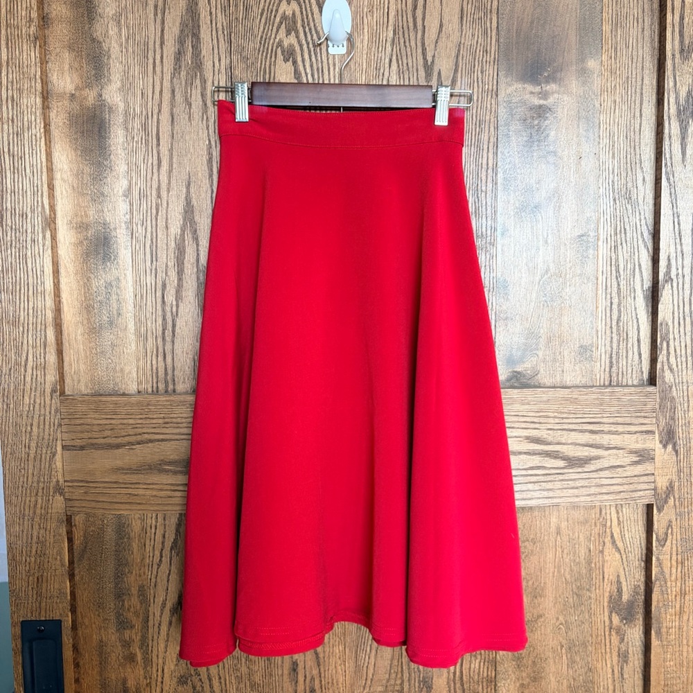 ❤️Rock Steady❤️ Red A-Line Rockabilly 1940s Women's Skirt